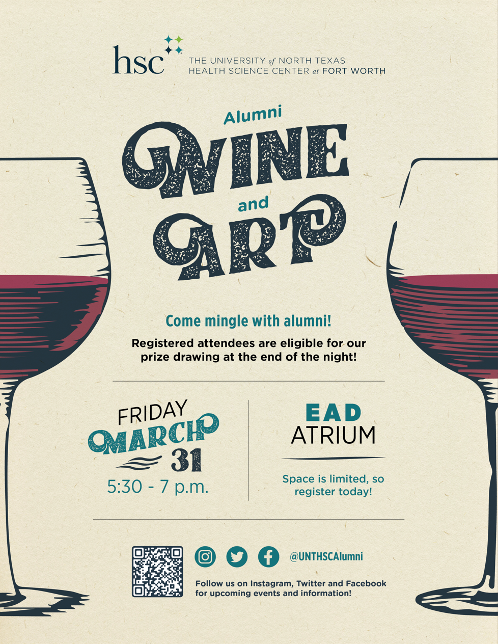 Alumni Wine and Art event, 03/31/2023, EAD Atrium