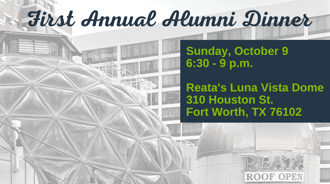 First annual alumni dinner banner graphic