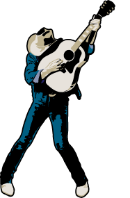 Dwight Yoakam guitar strumming silhouette