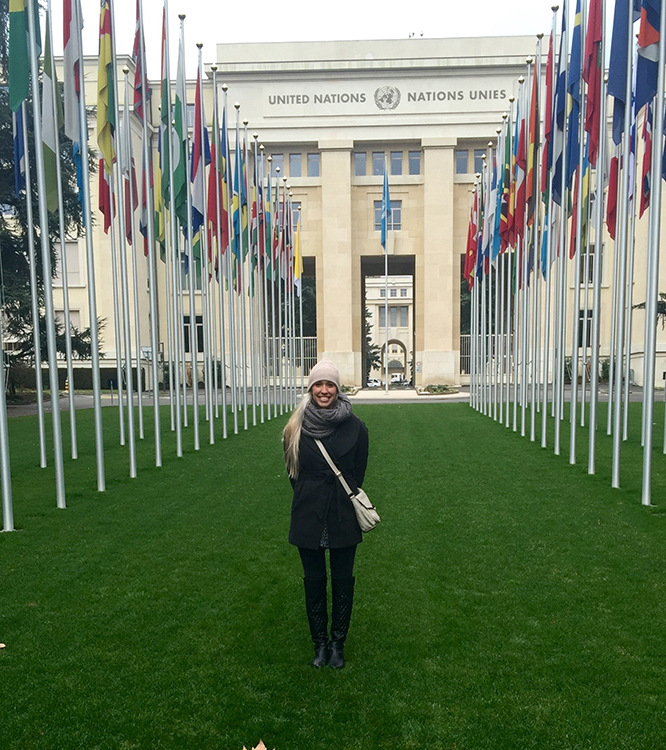 Courtney Searles at WHO headquarters
