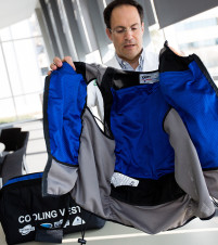 Darrin D'Agostino with cooling vest