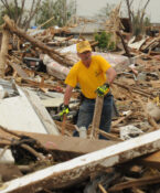 Southern Baptist Volunteer With Debris Clean Up
