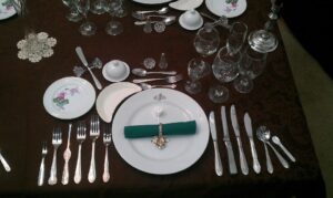 Formal Place Setting 12 Course Dinner