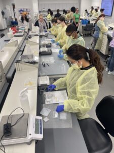Students work in the lab