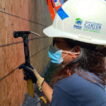 HSC School of Public Health volunteers worked with the local Habitat for Humanity in Fall 2021