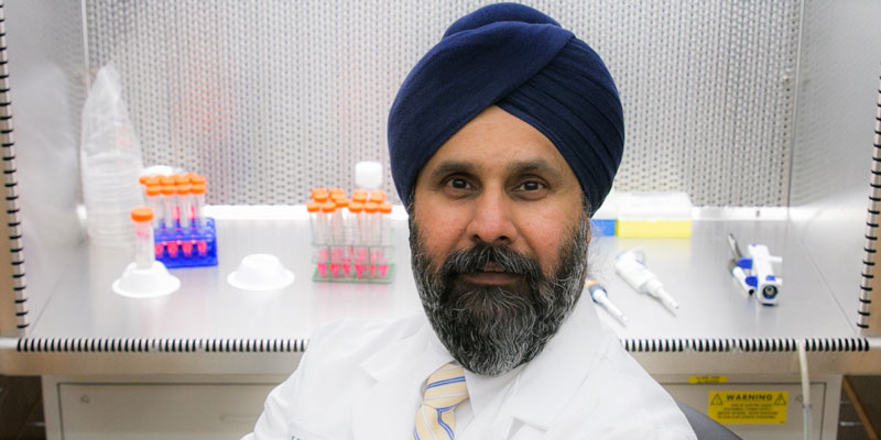Dr Singh in lab