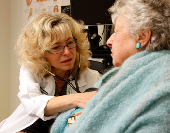 UNTHSC Janice Knebl with patient