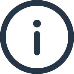 An icon representing "information". It has a black circle with a lower case "i" in the middle of it.