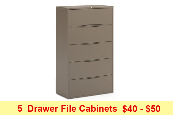 5 drawers file cabinet