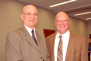 Dean Kurz with new Interim Dean Dr. Dennis Thombs 