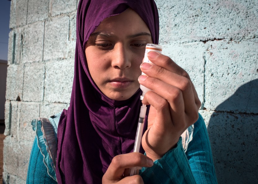 Admissions Woman Scarf Vaccine