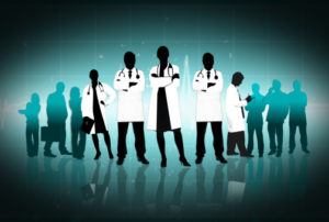 Illustration of doctors standing arms crossed