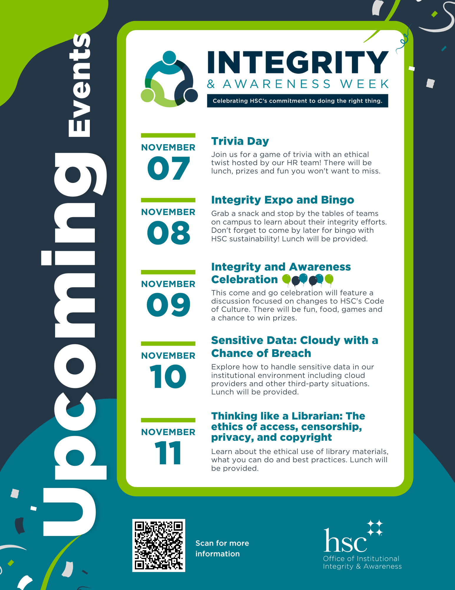Integrity And Awareness Week Of Events Flyer